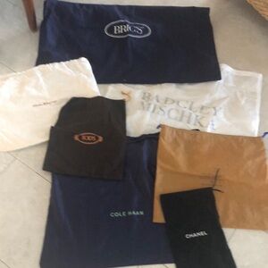 COPY - Seven. Dust bags of various sizes. Salvatore, Ferragamo, Cole, Haan, etc